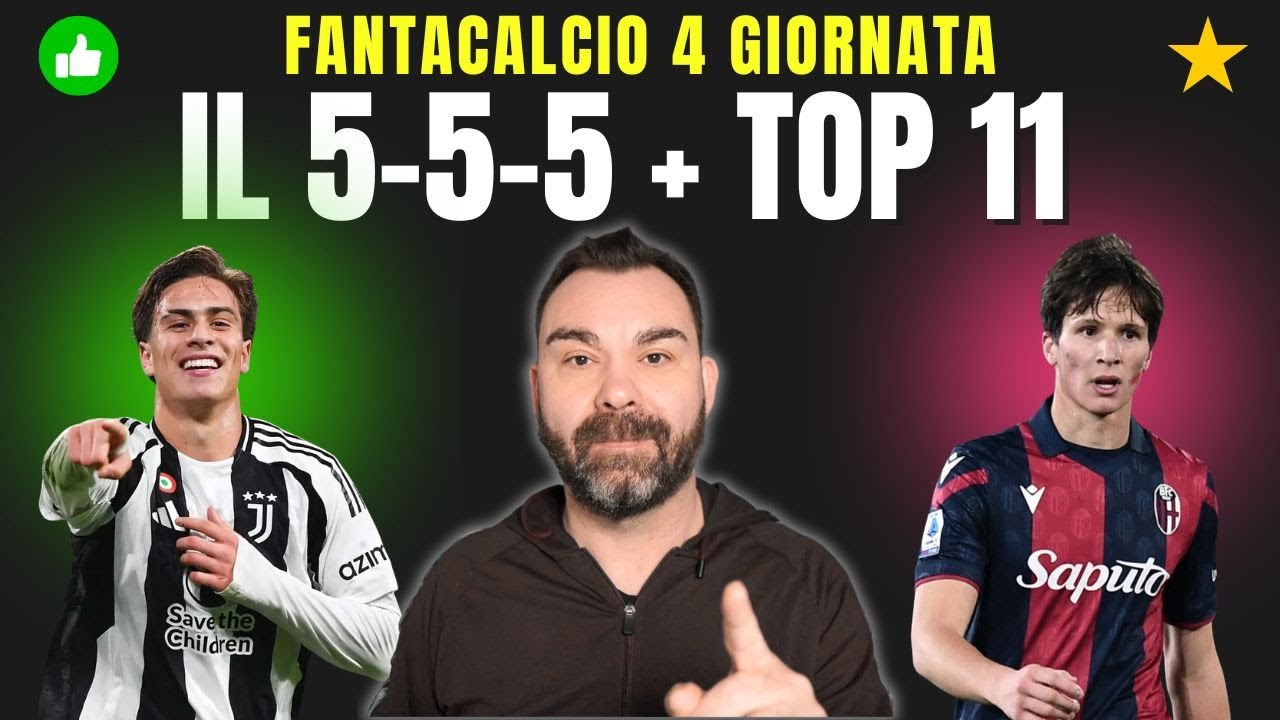 5 CONSIGLIATI per Reparto🟢L'11 del MISTER ⭐️4 GIORNATA Fantacalcio👉NOMI non BANALI