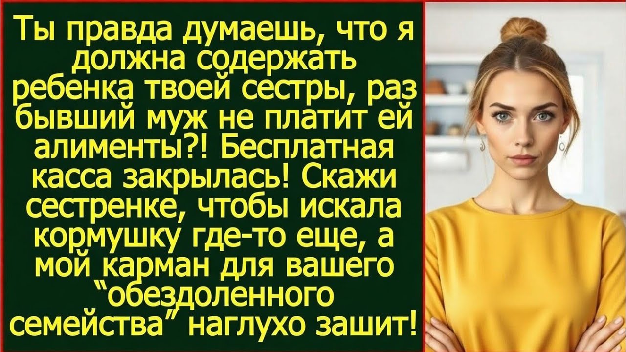 Я должна содержать ребенка твоей сестры, потому что бывший не платит ей алименты? Интересные истории