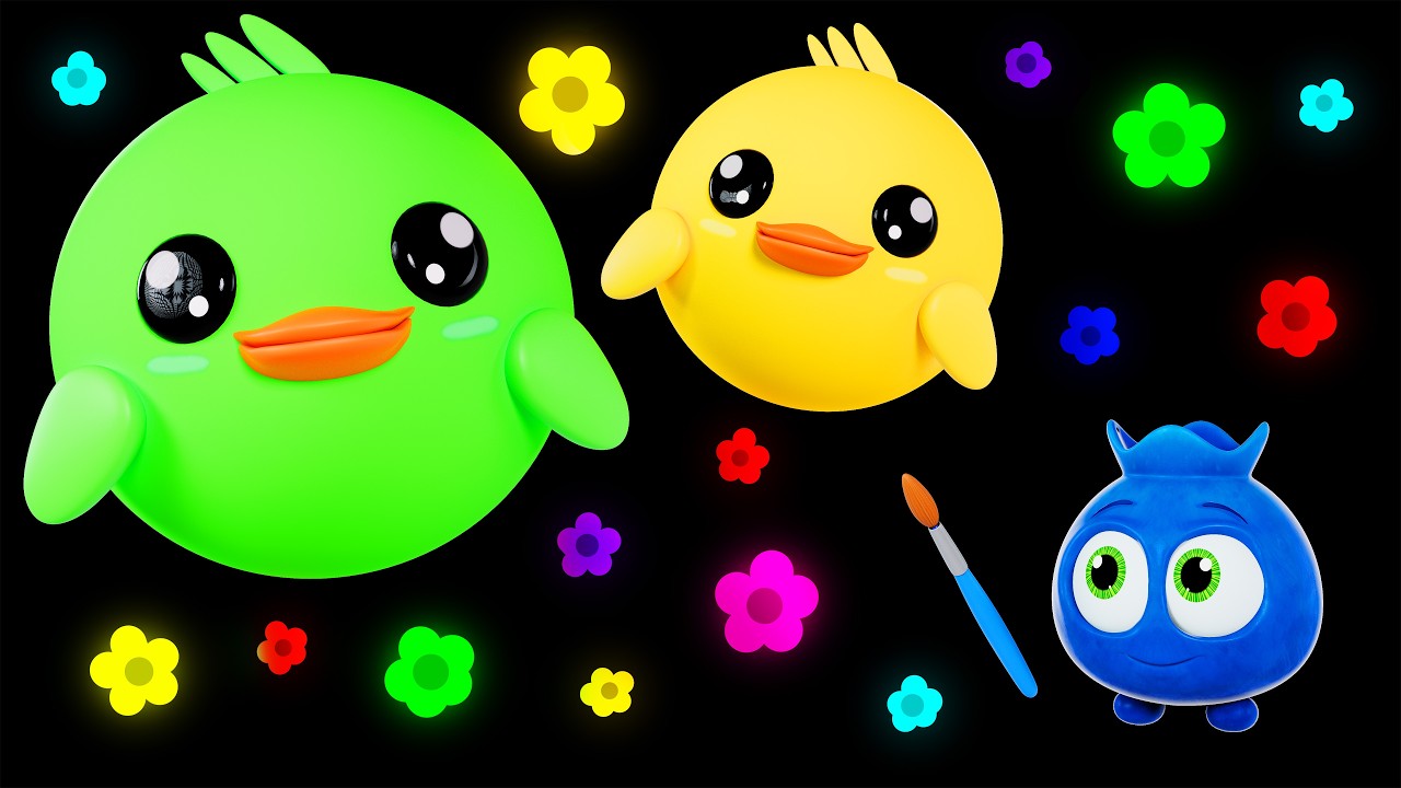 ¡Amarillo, Azul, Rojo, Verde! Pato Mágico Cambia de Color | Funky Frutas Sensorial