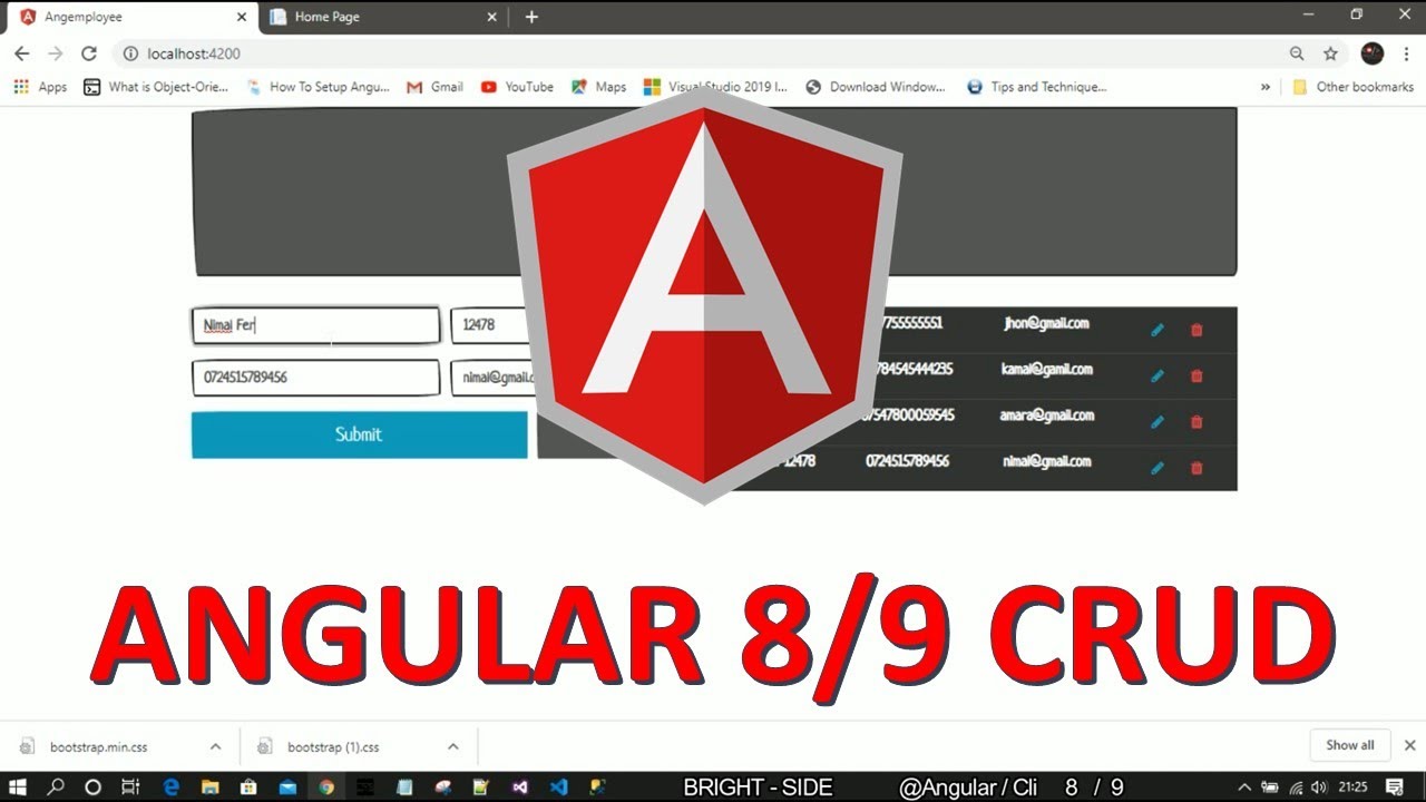 Angular  8/9 CRUD With WebAPI | Angular 8/9 CRUD with Bootstrap UI | Angular Tutorial for Beginners