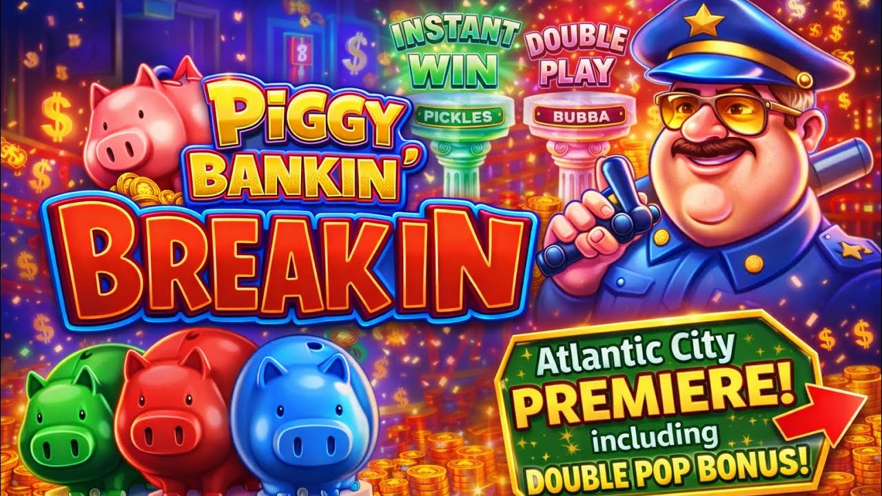 DOUBLE POP BONUS ACTION! BIG WINS ON PIGGY BANKIN’ BREAK IN 1st ATLANTIC CITY SESH @ CAESARS! SLOTS