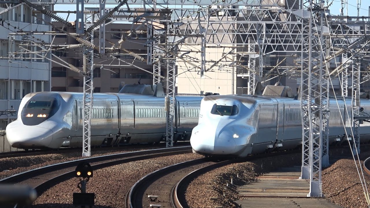 [N700S N700系 700系 500系]岡山駅を発車＆到着する各種新幹線