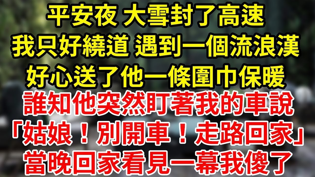 平安夜 大雪封了高速我只好繞道 遇到一個流浪漢好心送了他一條圍巾保暖#為人處世#養老#中年