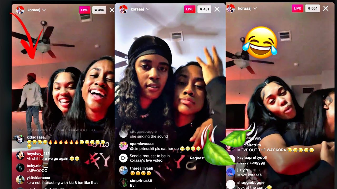Koraaaj, Lyn.deja,raysowavy & Kia Vibing On IG live😂🍃