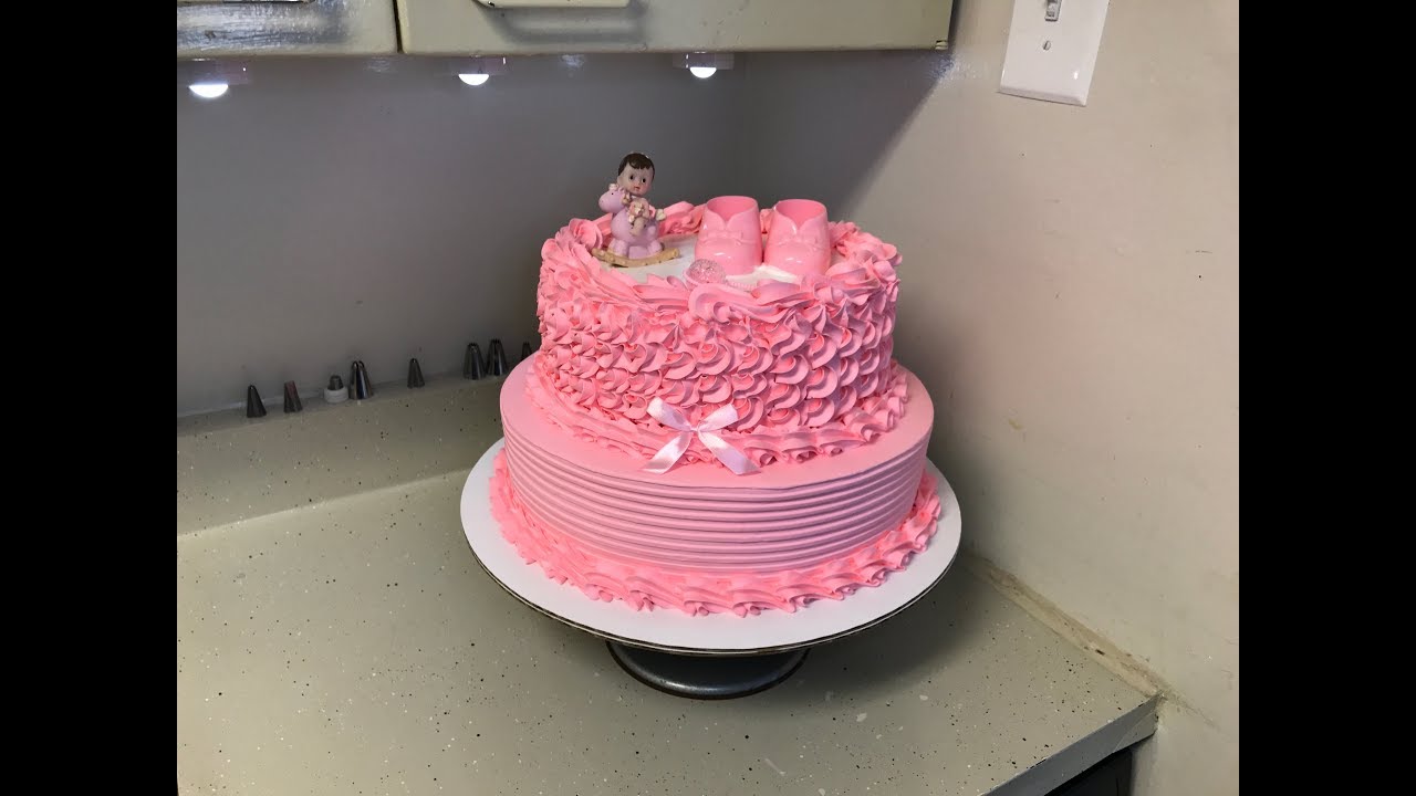 Decorando hermoso pastel de baby shower para niña