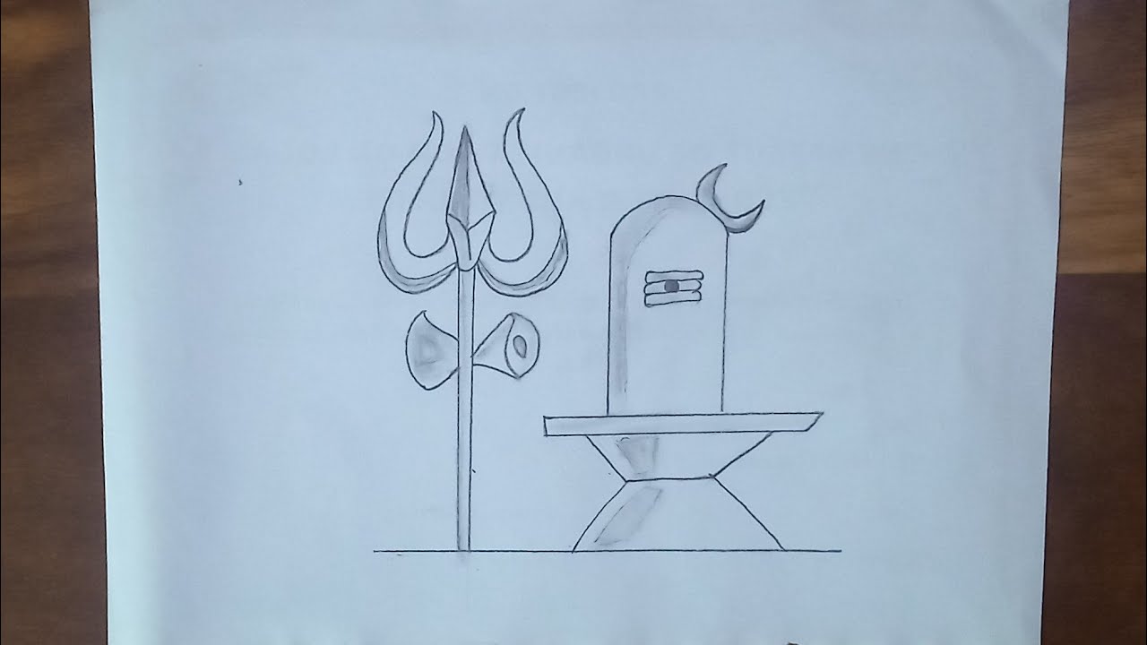 Mahadev Drawing Easy Step by Step | Shivling drawing with Trishul | Easy Drawing