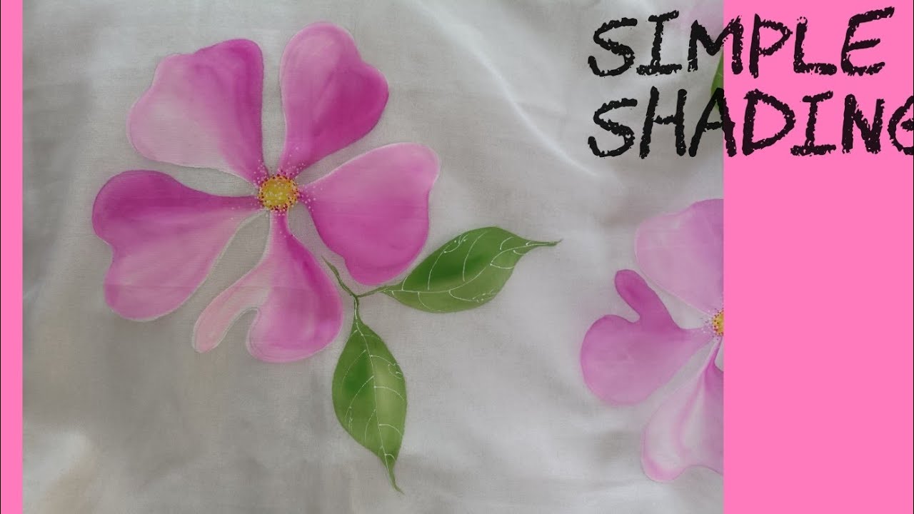 fabric painting  for  beginners/how to paint on Organza  dupatta  or sari/ simple shading technique