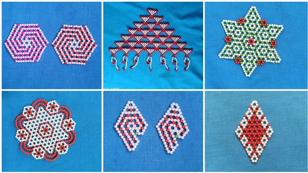 DIY 6 Easy Beaded Rangoli Designs | Beads Table Mat |How to make Ready made Rangoli with beads,Craft