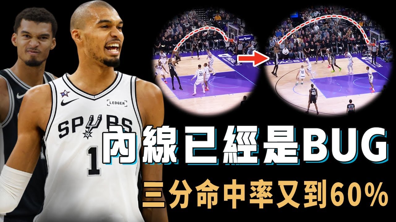 NBA現有規則已無法限制，剃光頭再次進化的Victor Wembanyama是否將成為Shaq後又一位BUG球員？內外線同時打出驚人命中率，帶隊戰績穩居西區前三，隊友或成爭冠最大變數【NBA球員分析】