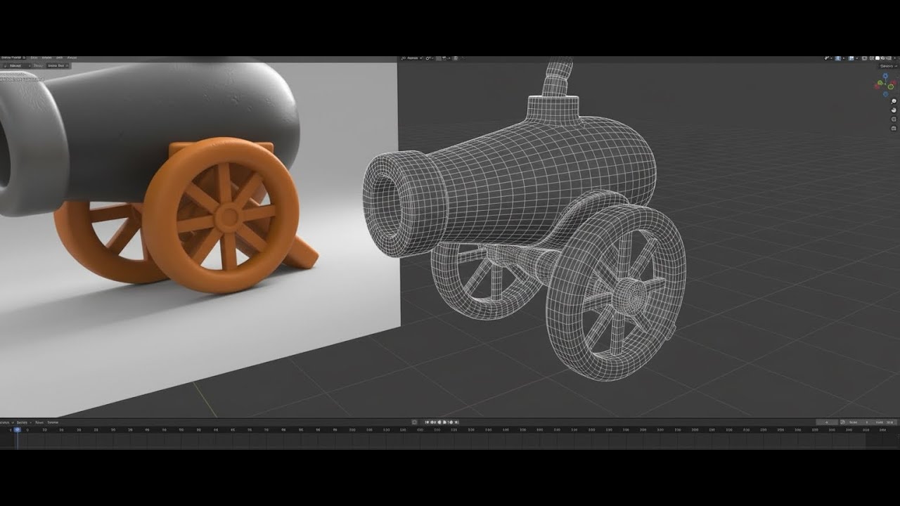 Stylized Cartoon Cannon | 3D Modeling Timelapse
