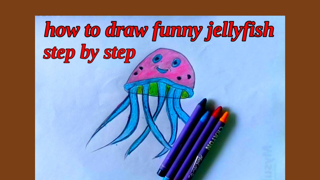 How to Draw a Funny Jellyfish Step by Step | Easy Drawing for Kids and beginners|| জেলিফিস আঁকা