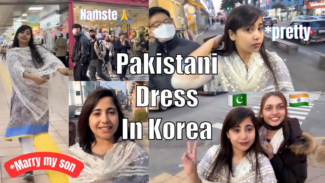 🇵🇰🇰🇷 KOREAN REACTION TO PAKISTANI DRESS | Pakistani Girl In Korea