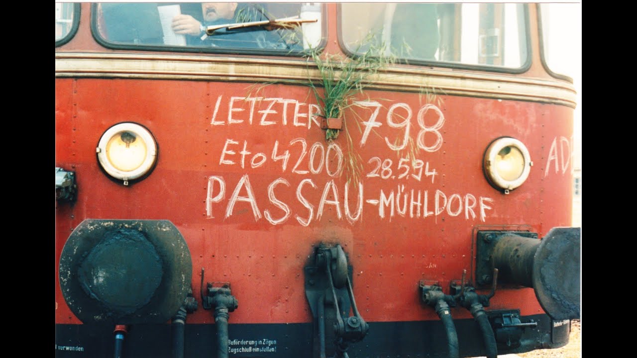 Die letzten Fahrten des Schienenbusses VT98 auf der Rottal-Bahn (Mai 1994)