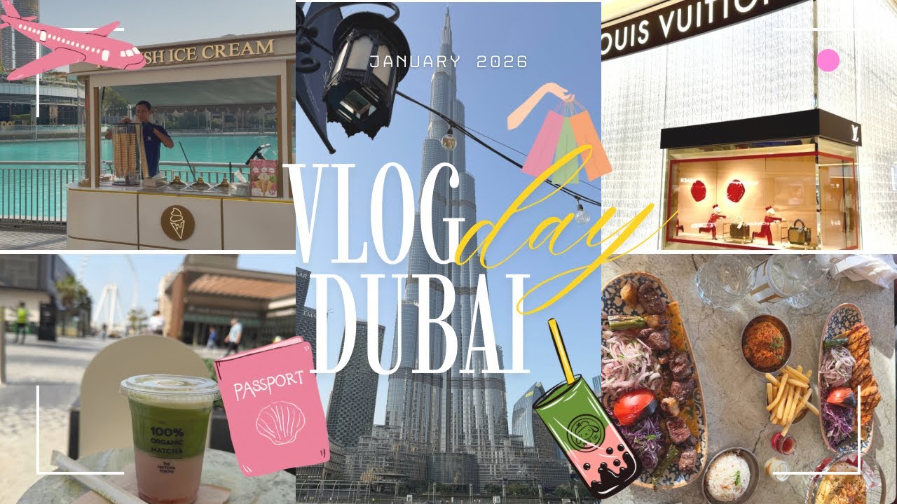 👉 🇦🇪 🍃✨ فلوق دبي | دبي مول، فخامة، برج خليفة وماتشا 💚🍵
