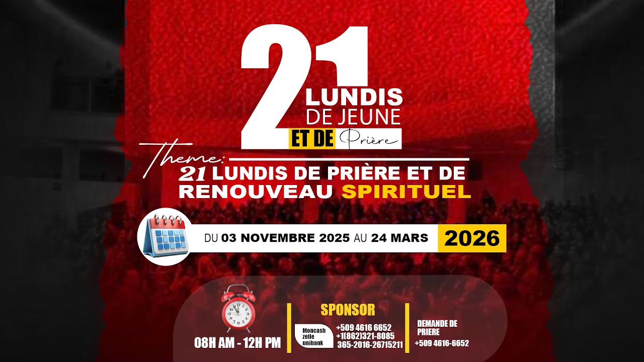 21 LUNDIS DE PRIÈRE ET DE RENOUVEAU SPIRITUEL/ /23 FEVRIER  2026  |