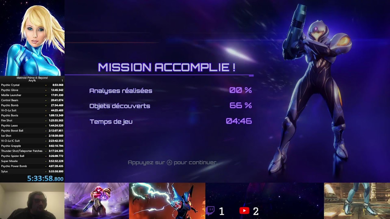 Metroid Prime 4 Beyond Switch 2 Edition Speedrun Any % Easy Mode (1er Essai)