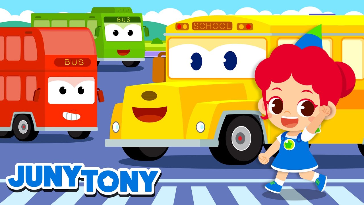 *NEW* Vroom Vroom Bus | Wheels on the Bus | Vehicle Songs | Car Songs for Kids | JunyTony