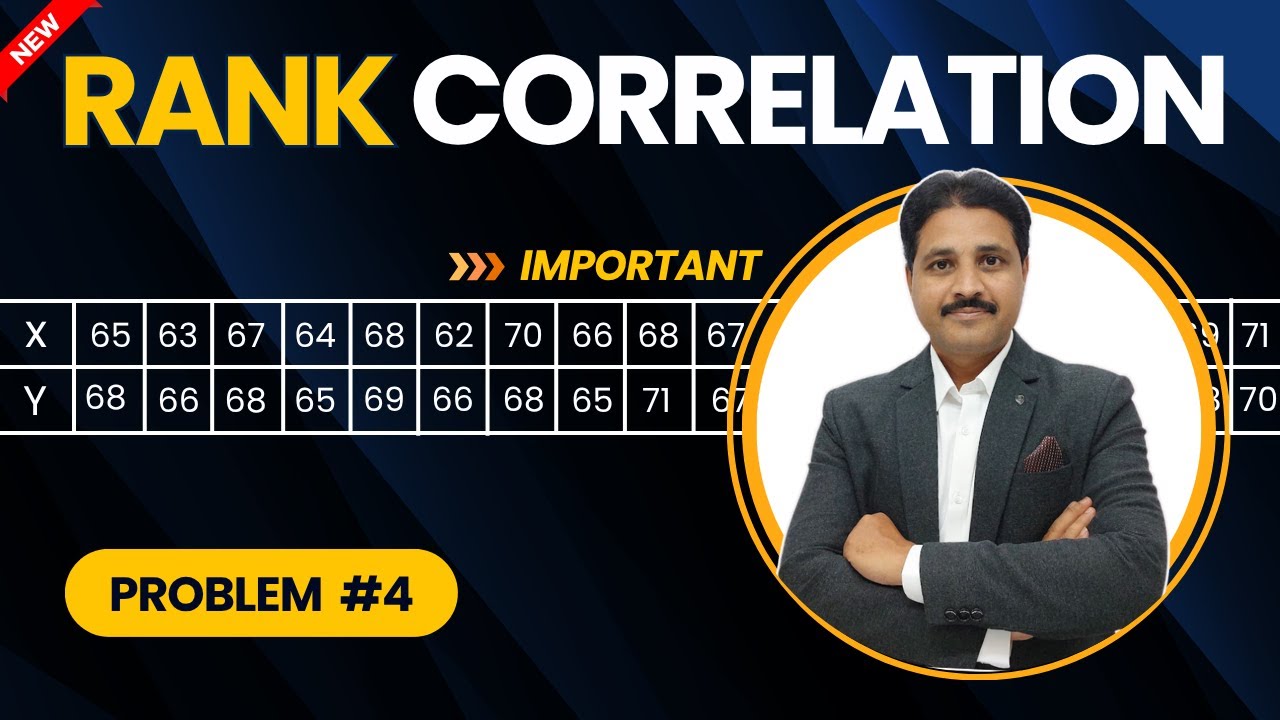 RANK CORRELATION | CORRELATION BY RANK SOLVED PROBLEM 4 