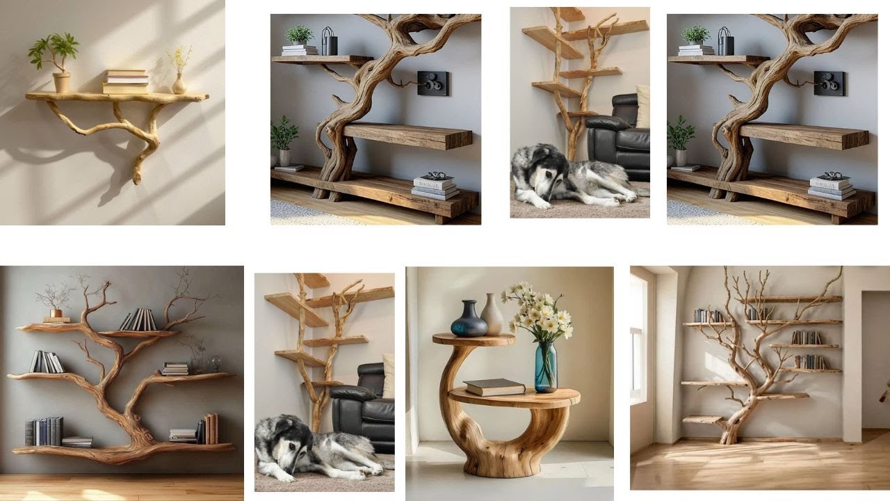 DIY Tree Branch Shelves &ndash; Rustic Charm Meets Creative Wall Decor