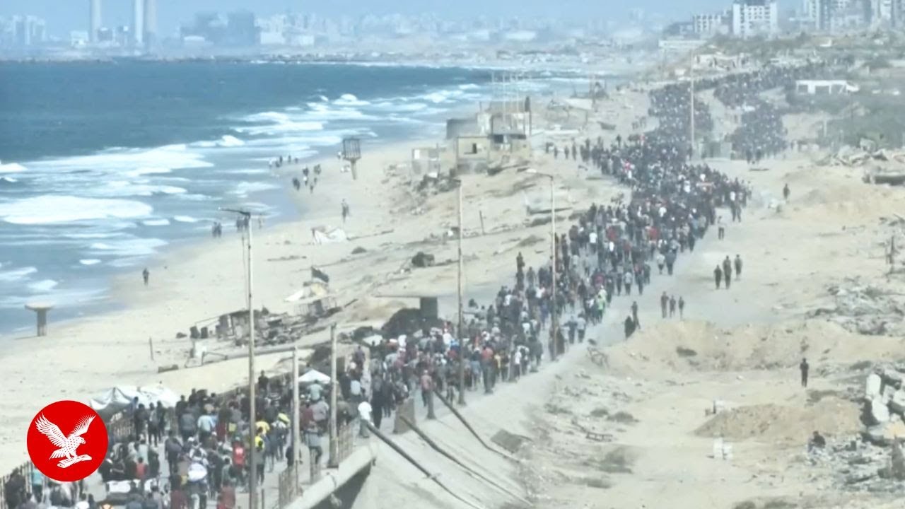 Live: View of Central Gaza as people travel north to Gaza City