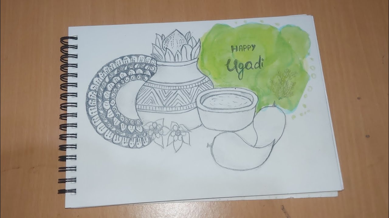 Simple Ugadi drawing | Ugadi mandala art | Drawing 