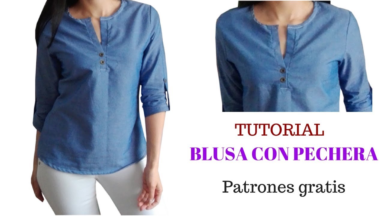 DIY Como hacer blusa con pechera  o cartera de mujer corte y confección