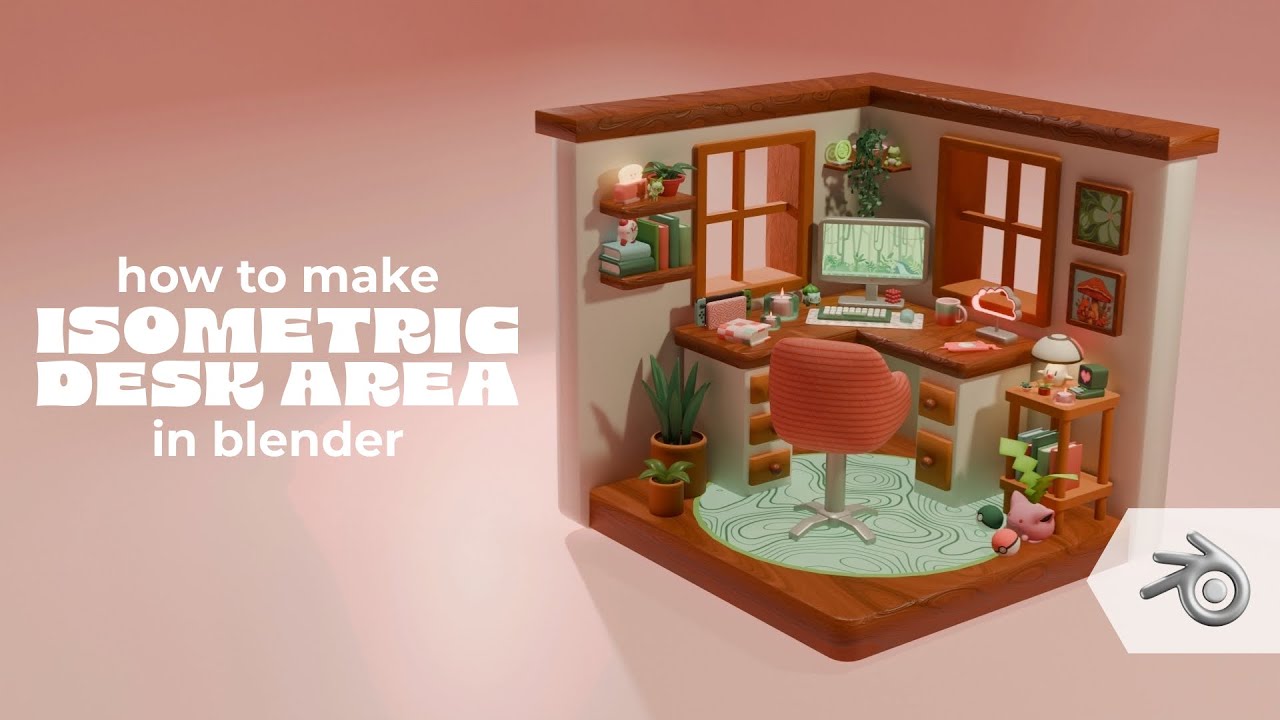 How I Made this Isometric Cozy Desk Area | Blender 4.0