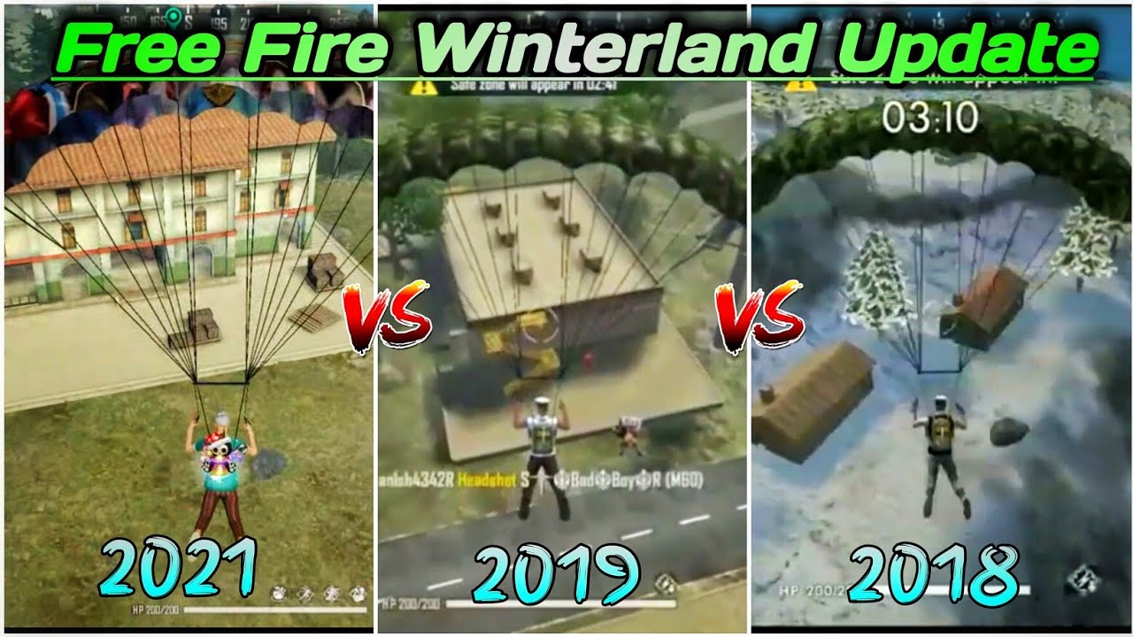 Free Fire Winterland 2018 vs 2019 vs 2021//Comparison Video