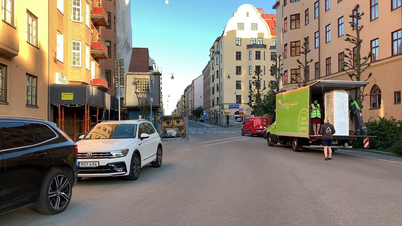 Stockholm Walks: Upplandsgatan all the way to city center (relaxing virtual walk w street sounds)