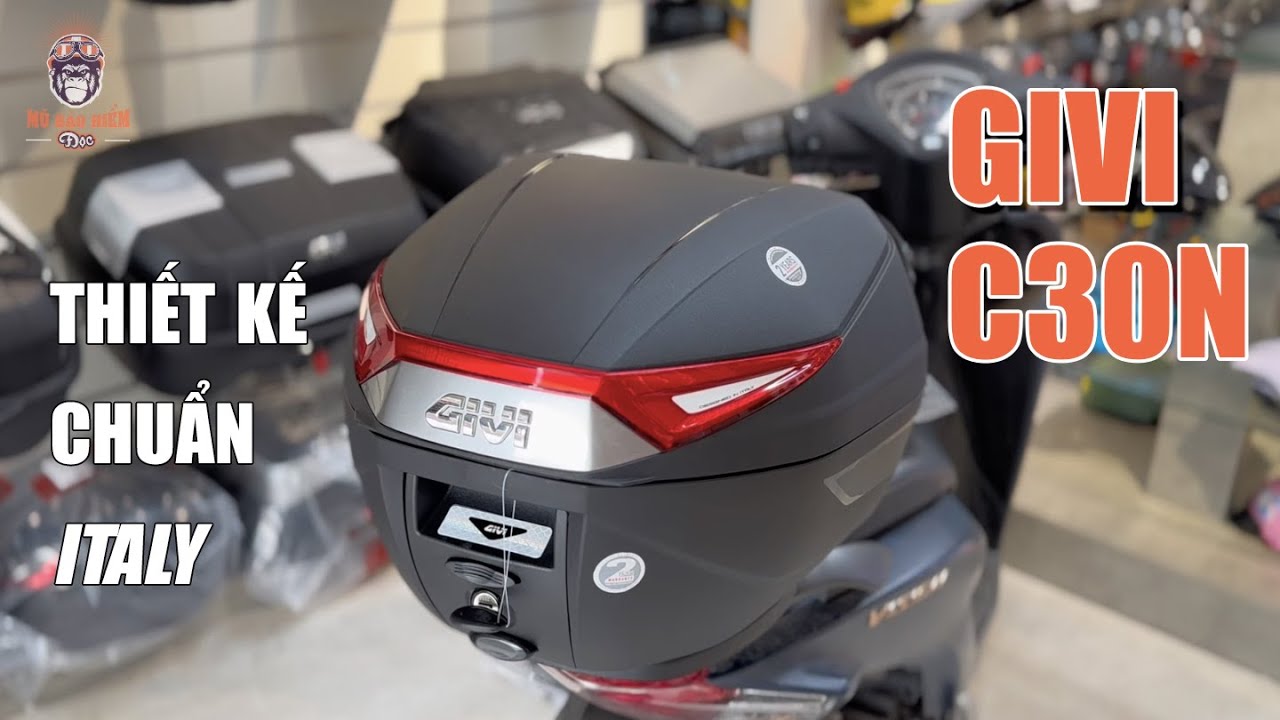 Thùng sau Givi C30N thiết kế của Ý sang trọng