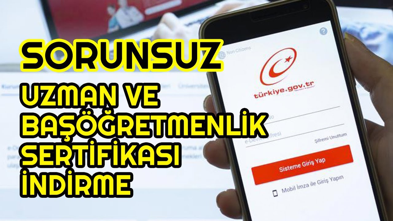 Uzman Öğretmen ve Başöğretmen Sertifika Sorgulama, Hata Vermeden Sertifika İndirme İşlemi