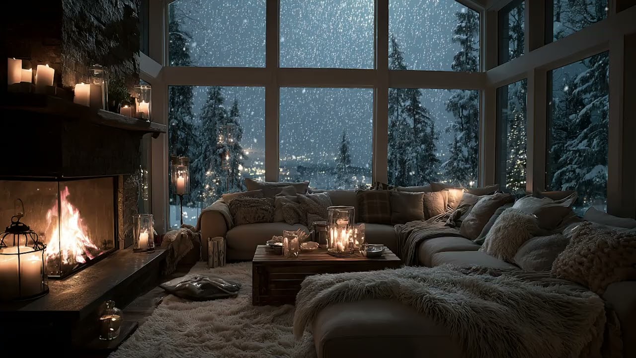 Fireplace Piano Ambience 🎹 Warm, Slow Music to Fall Asleep Easily