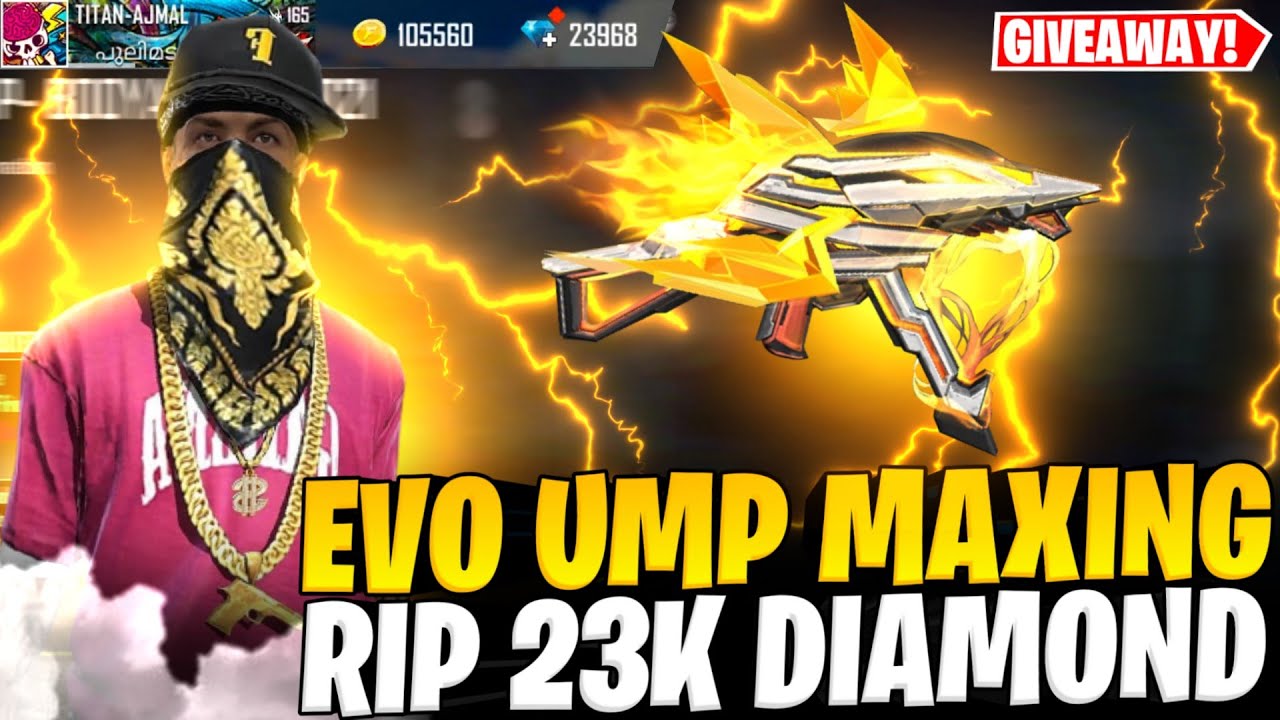 I Got New Evo Ump - Booyah Day 🔥 Maxing New Evo Ump Gun Skin 😮 Rip 23,000 Diamonds?? 😱 Giveaway?