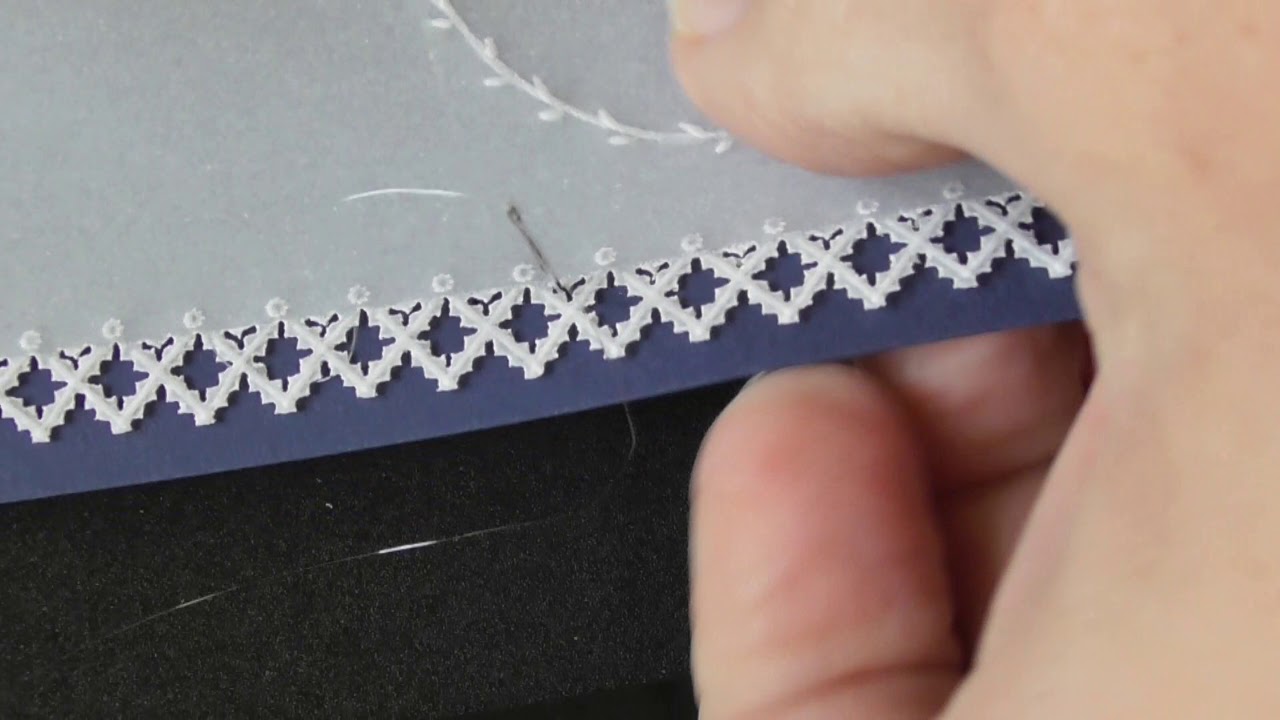 sewing parchment to a backing card