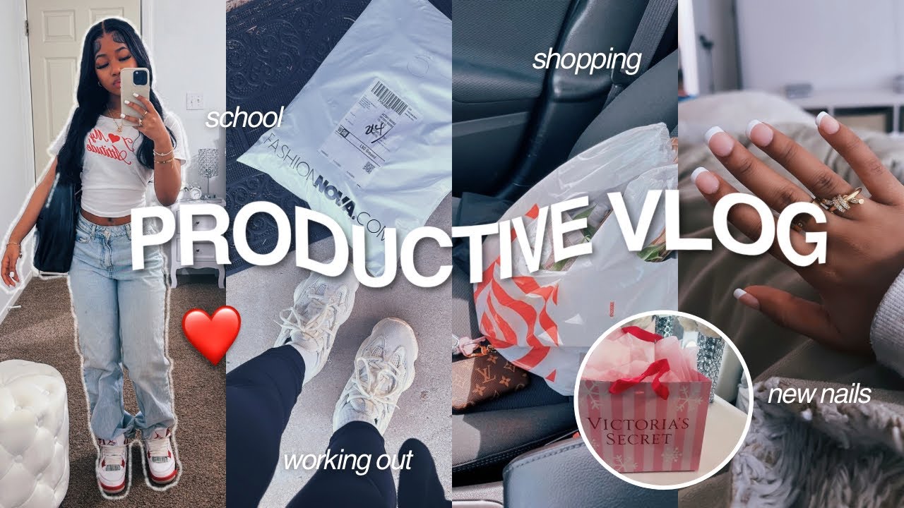 PRODUCTIVE VLOG | *days in my life* school, working out, gift shopping, new nails + more!