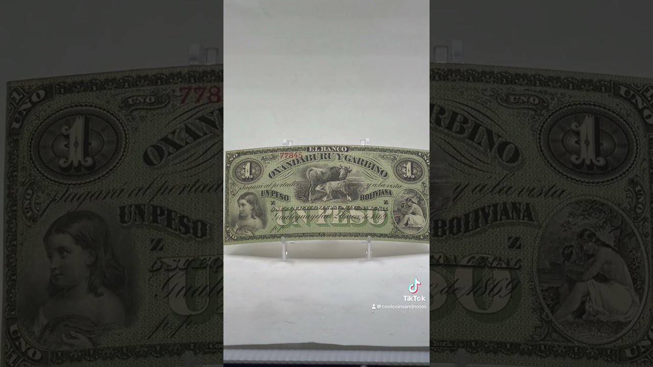 Argentina 1869 1 Pesos Bolivianos P-S1782r UNC World Banknote 