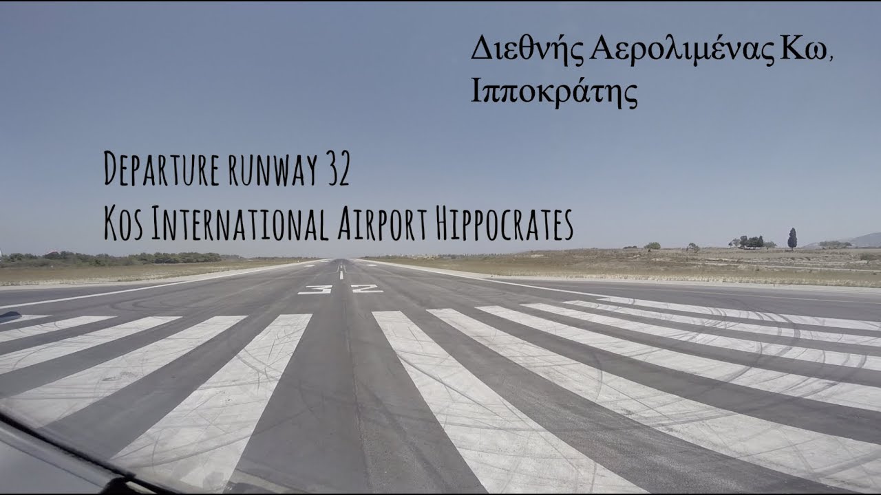 Departure runway 32 at Kos International Airport Hippocrates (KGS LGKO)