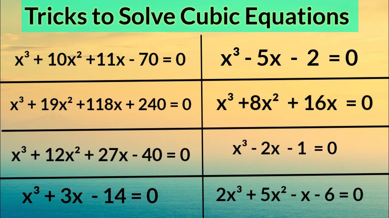 Solve any CUBIC equation in just minute 😊 #math solution #cubicequation
