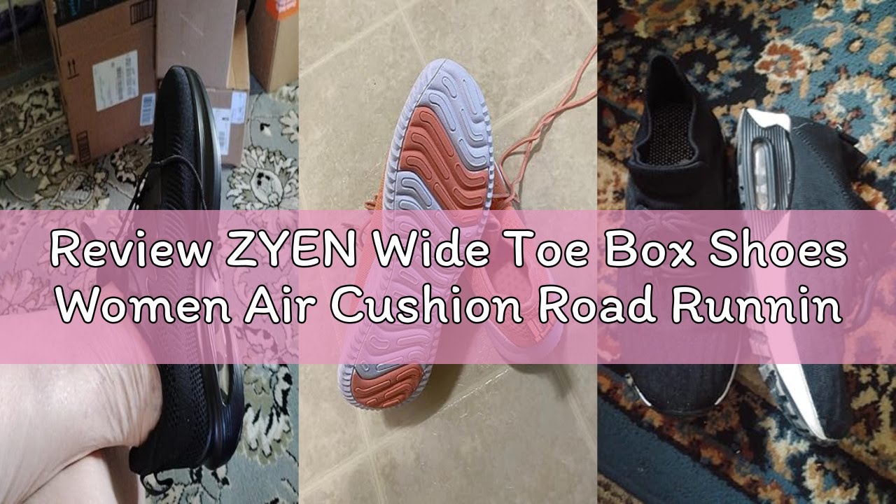 Review ZYEN Wide Toe Box Shoes Women Air Cushion Road Running Shoes Extra Wide Width Sneakers Arch S