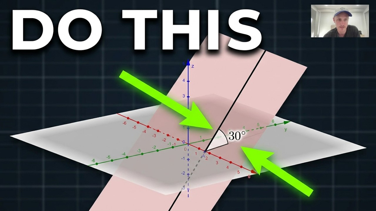 VCE SM3&4: Finding Planes Through a Line at 30° to Another Plane | Step-by-Step Geometry