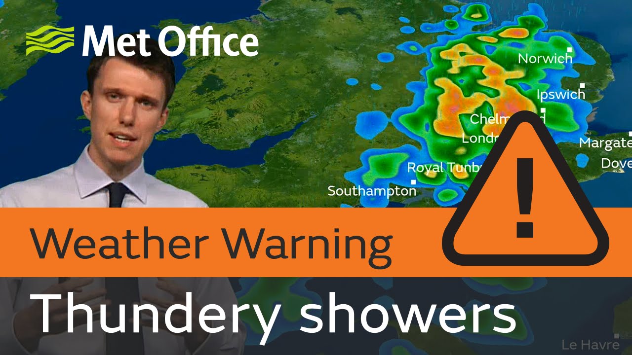 Heavy thundery showers in the southeast