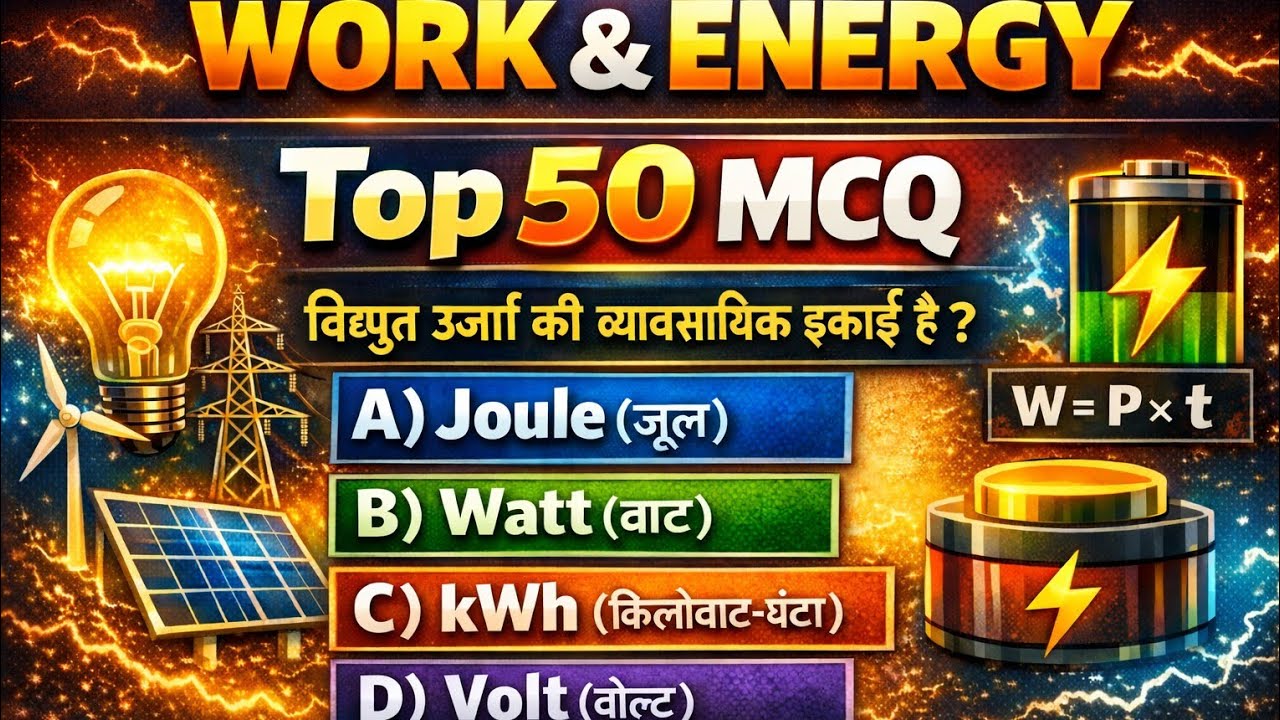  Top 50 MCQs on Work and Energy for SSC Railway Exam!  Physics MCQ Questions