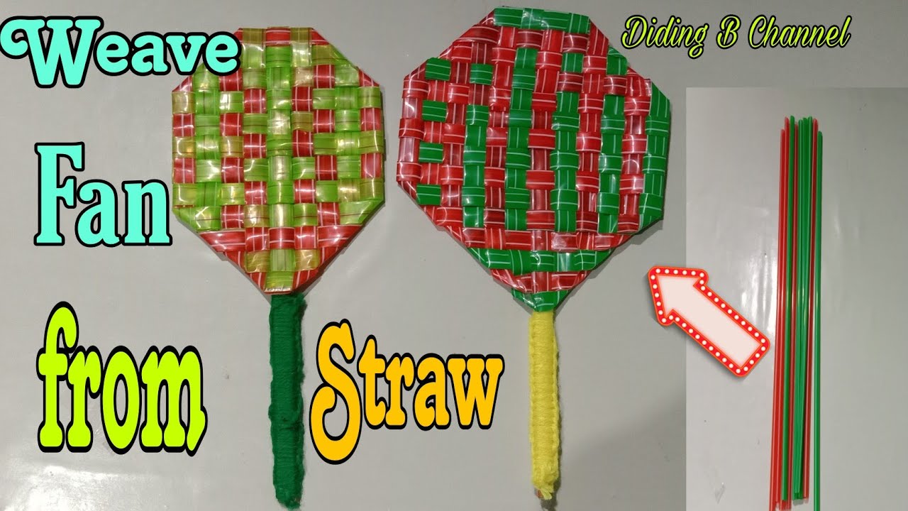 How to make weave fan from drinking straw 