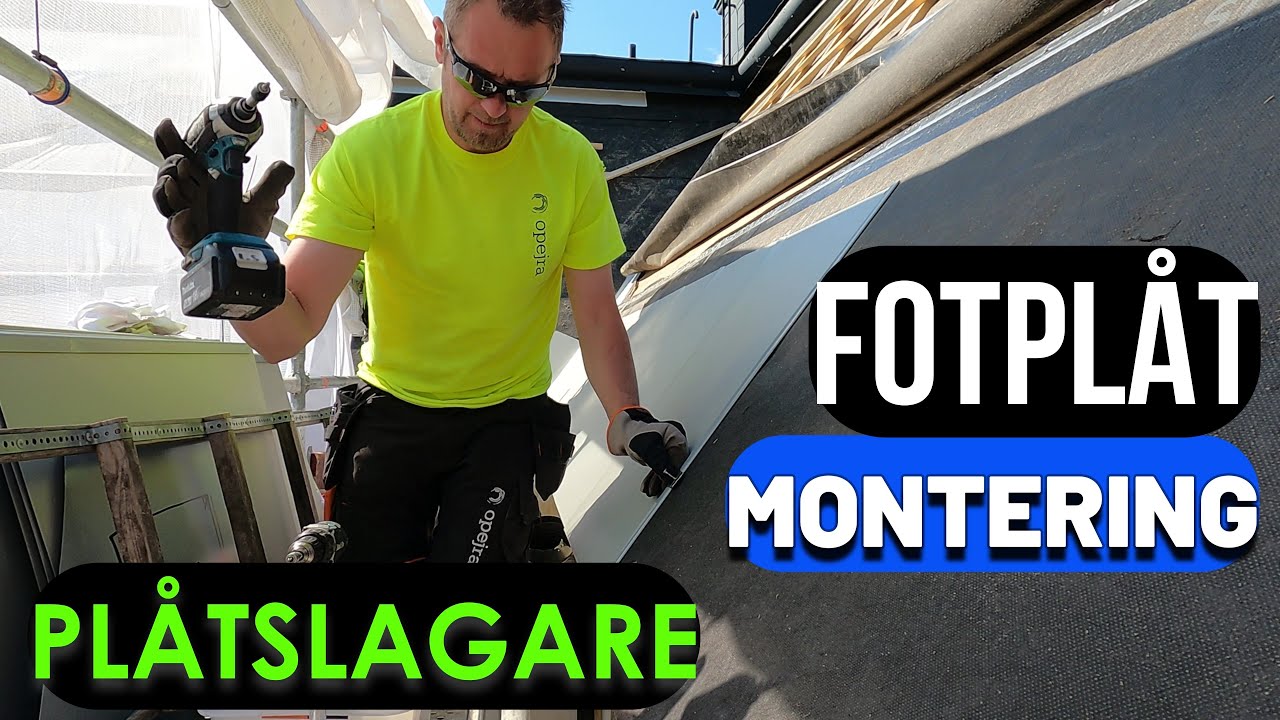 Yrke Plåtslagare.Fotplåt montering.Plåt jobb