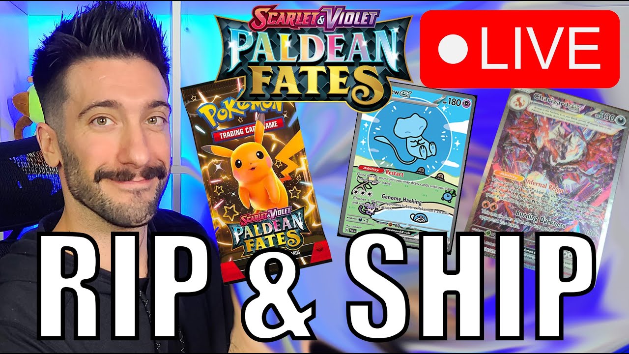 POKEMON LIVE RIP&SHIP!! PALDEAN FATES IN-STOCK TONIGHT!!!  #pokemon #card #opening