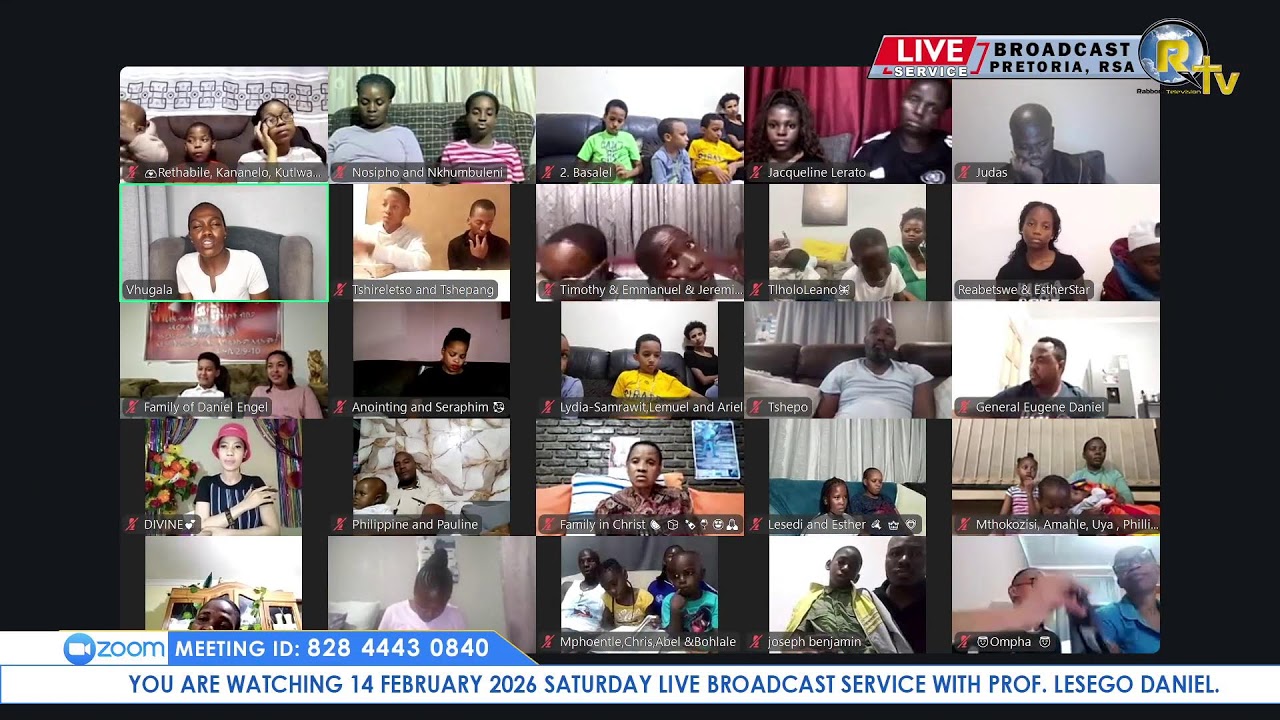 14 FEBRUARY 2026 SATURDAY LIVE BROADCAST SERVICE WITH PROF. LESEGO DANIEL PART 1