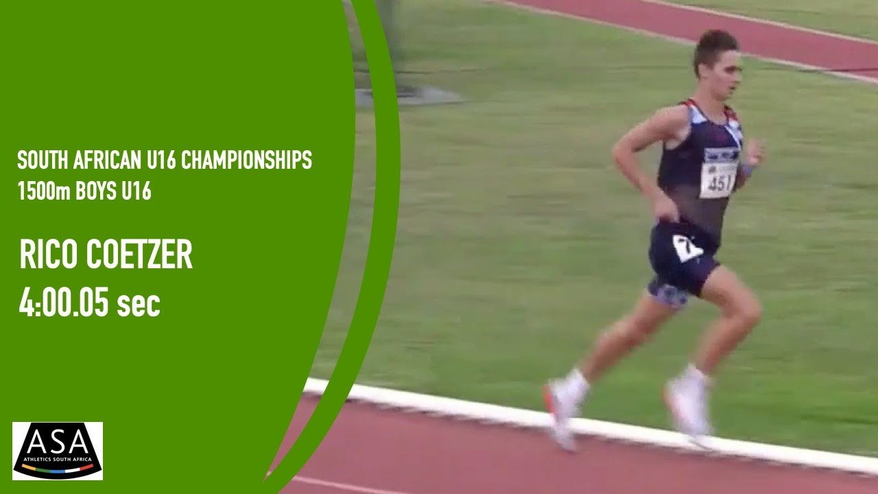 Rico Coetzer wins Boys U16 1500m at ASA Championships, Potchefstroom in 4:00.05 on 1 April 2022