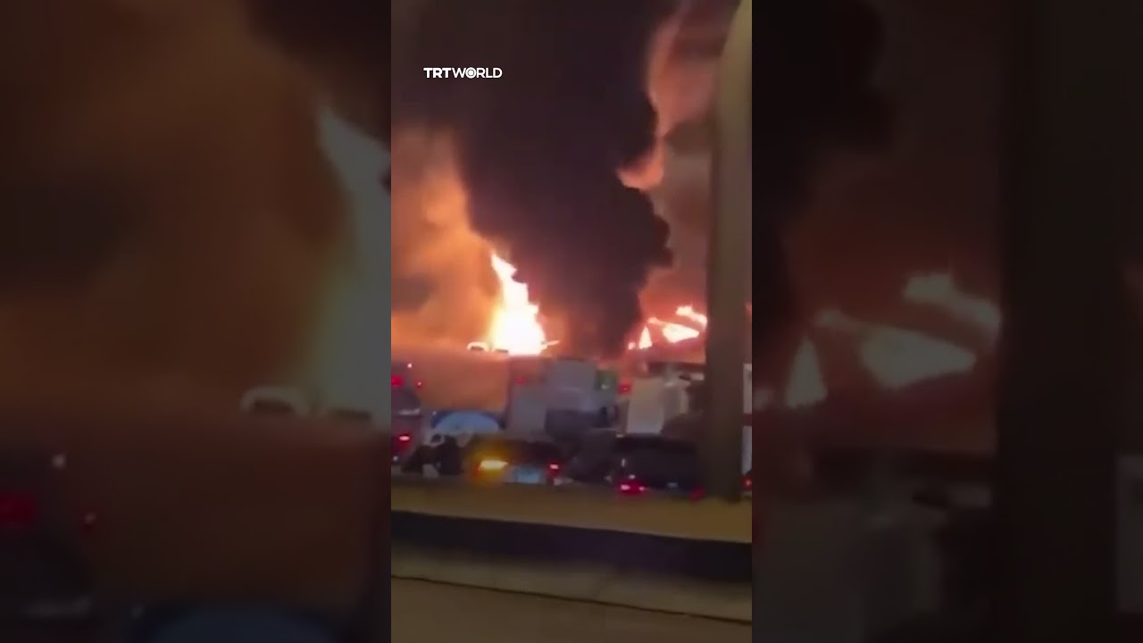 Aftermath of Iranian drone strike on US embassy in Riyadh
