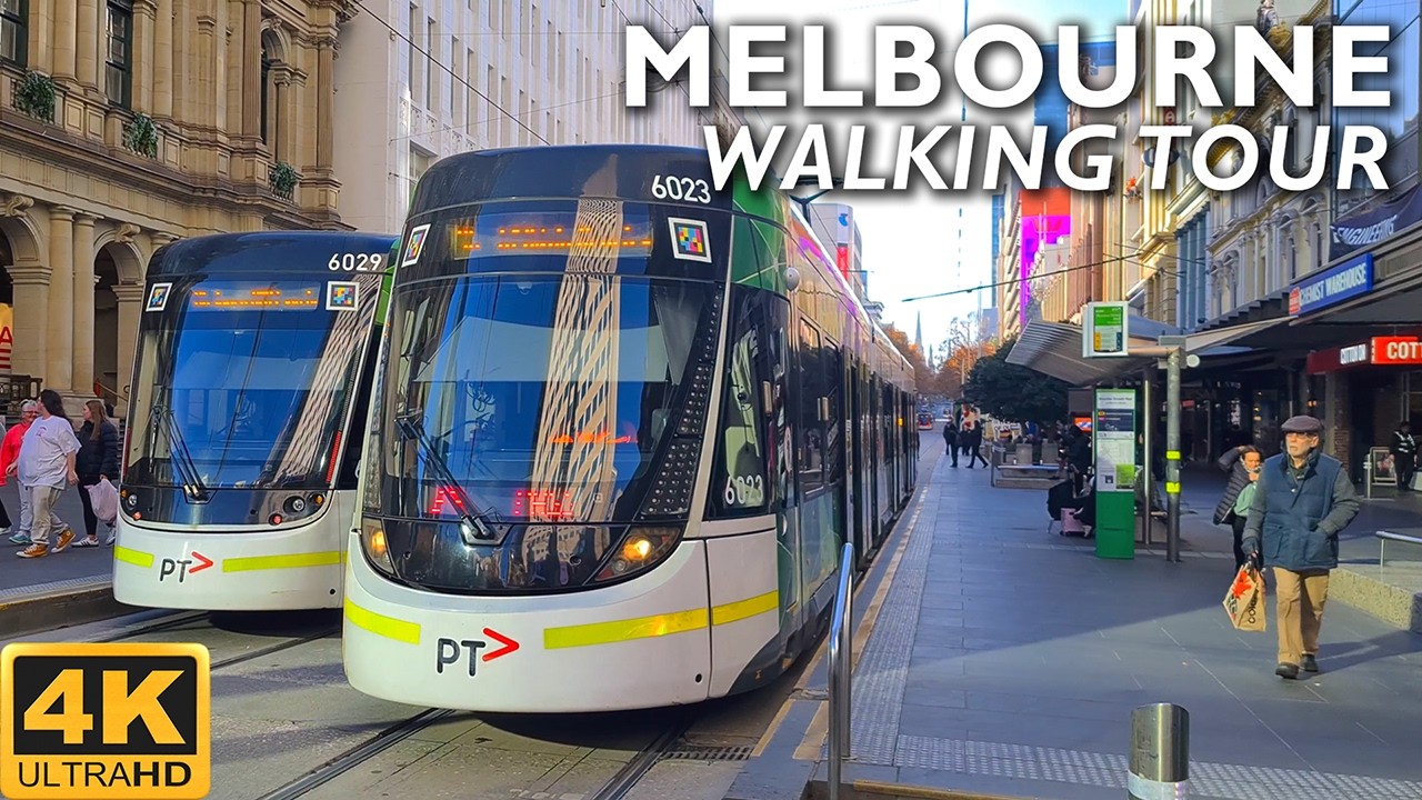 Melbourne City Walking Tour - From Swanston Street to King Street | 4K Video