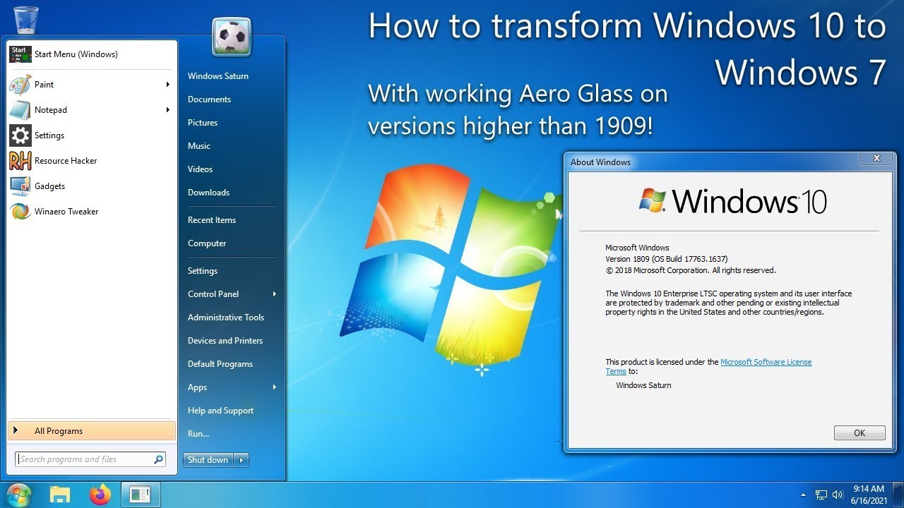 How to make Windows 10 look like Windows 7 (with working Aero Glass) [OUTDATED]